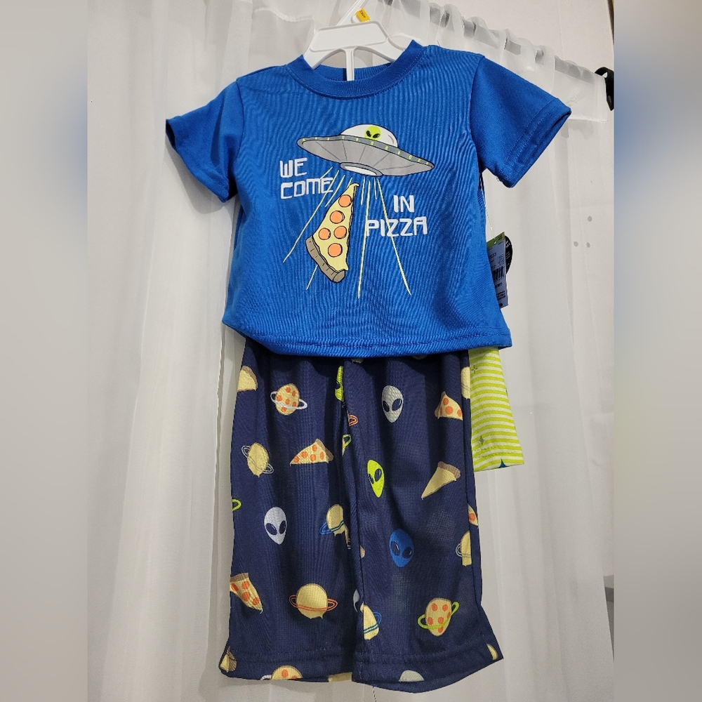 Joe Boxer Toddler Boys' 3-Piece Set "We Come In Pizza" - Size 12 Months